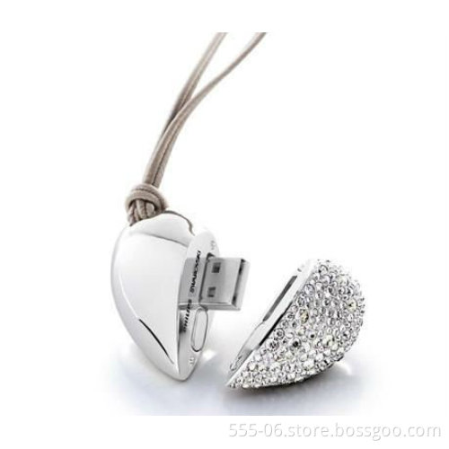 heart shape luxury crystal usb drive